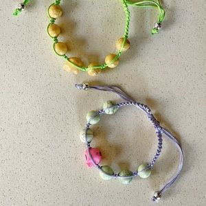 One Set of Two Candy Skull Beaded Bracelets